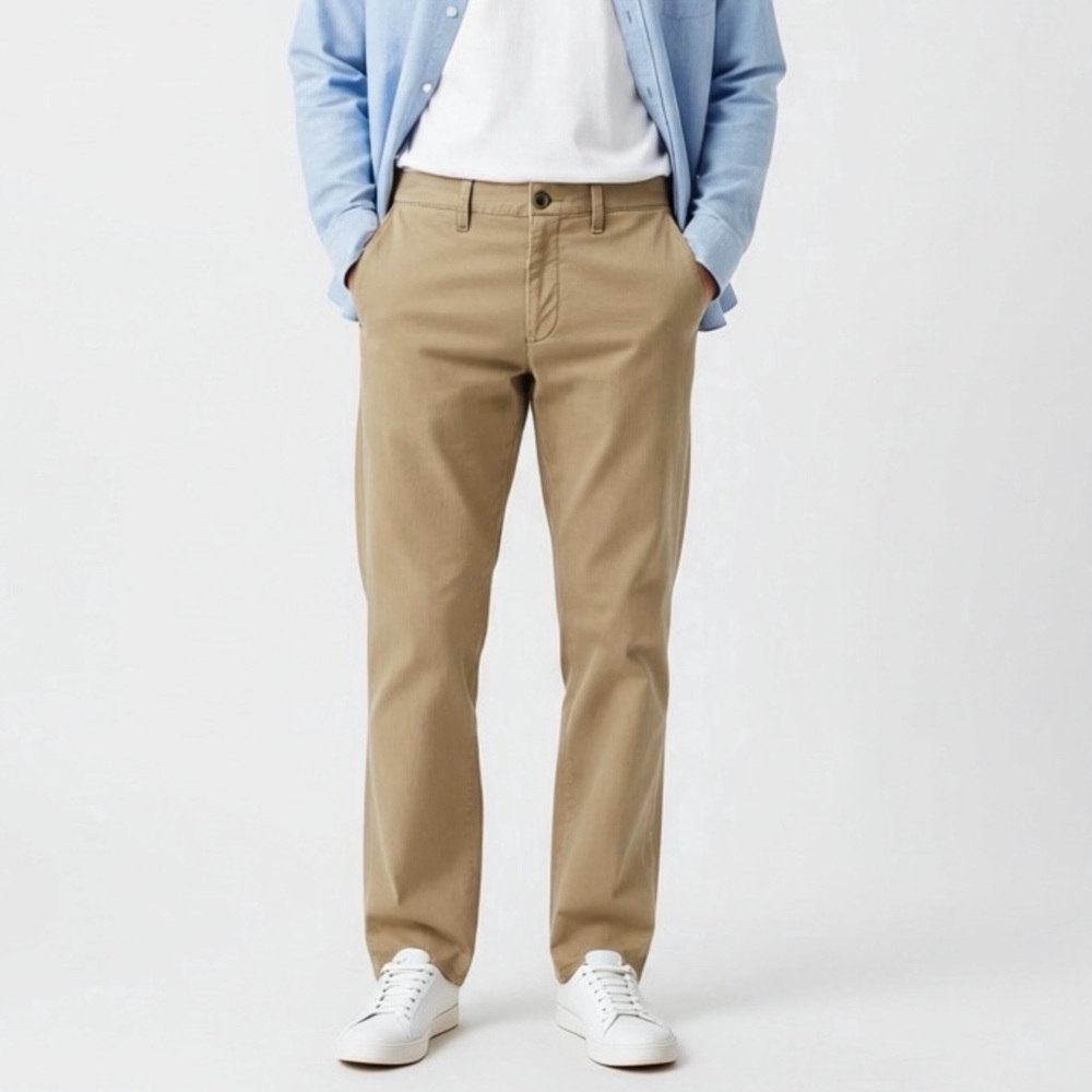 Hollister California Men’s Chino Flex Pants Tan Khaki Beige 30 x 32 Button Fly